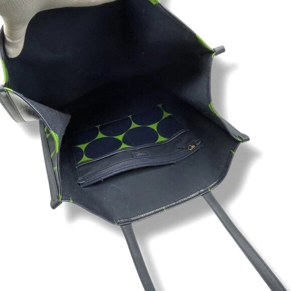 Kate Spade Gotham Extra Large Tote Joy Dot Canvas Blue Polka Dot Leather Trim - Picture 12 of 15